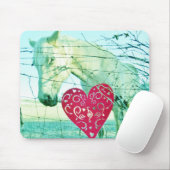 White Horse Red Heart Valentijn Muismat (Met muis)