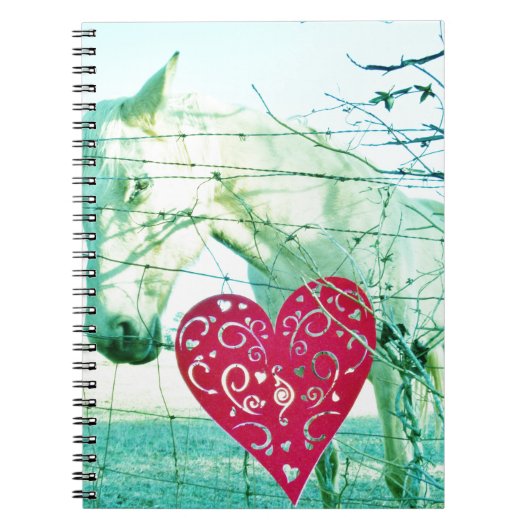 White Horse Red Heart Valentijn Notitieboek (Voorkant)