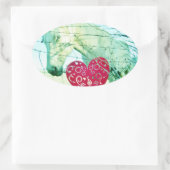 White Horse Red Heart Valentijn Ovale Sticker (Tas)