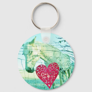White Horse Red Heart Valentijn Sleutelhanger