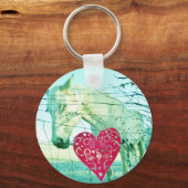 White Horse Red Heart Valentijn Sleutelhanger (Voorkant)