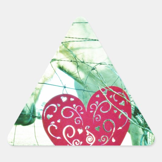 White Horse Red Heart Valentijn Sticker (Voorkant)