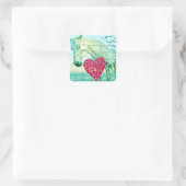 White Horse Red Heart Valentijn Vierkante Sticker (Tas)