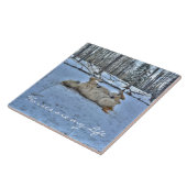 White Horse Rolling in Winter Snow Tegeltje (Zijkant)