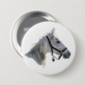 White Horse Ronde Button 7,6 Cm (Voorkant /achterkant)
