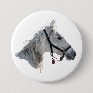 White Horse Ronde Button 7,6 Cm
