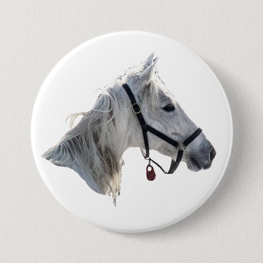 White Horse Ronde Button 7,6 Cm (Voorkant)