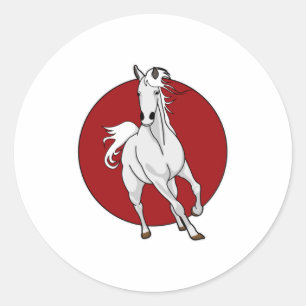White Horse Ronde Sticker