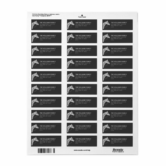 White Horse Ruitersport Adres Label (Full Sheet)