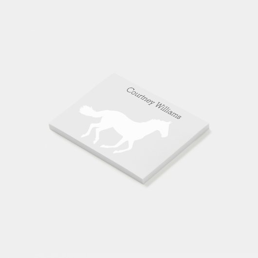 White Horse Silhouette met naam Post-it® Notes (Schuin)