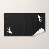 White Horse Silhouette op Black Bad Handdoek (Handdoek)