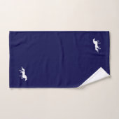 White Horse Silhouette op Navy Blue & White Bad Handdoek (Handdoek)