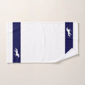 White Horse Silhouette op Navy Blue & White Bad Handdoek (Handdoek)