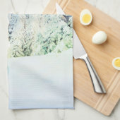 White Horse Snowy Scene Theedoek (Quarter Fold)