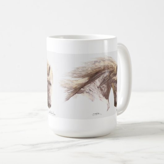 White Horse Stallion Fine Art Mok (Voorkant rechts)