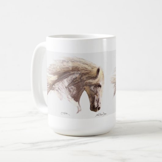 White Horse Stallion Fine Art Mok (Voorkant links)