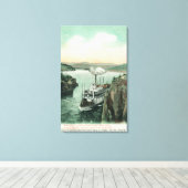 White Horse Steamer Canvas Afdruk (Insitu (Houten vloer))