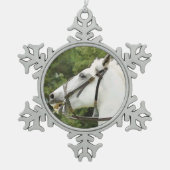 WHITE HORSE TIN SNEEUWVLOK ORNAMENT (Voorkant)