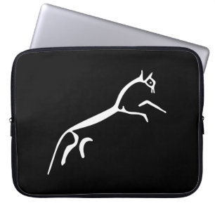 White Horse (Uffington Castle) - zwart Laptop Sleeve