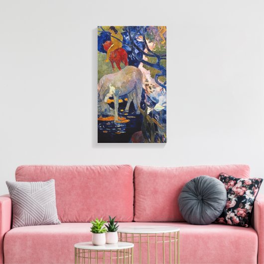 White Horse van Paul Gauguin, Kunst Canvas Afdruk (Insitu (Woonkamer))