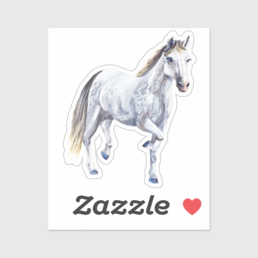 White Horse Vinyl Sticker (Vel)