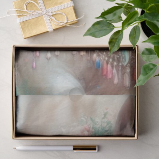 White Horse With Flowers Decoupage Tissuepapier (Geschenk)