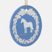 White Horse Wreatalize Kleurtekst Keramisch Ornament (Rechts)