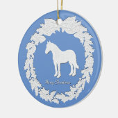 White Horse Wreatalize Kleurtekst Keramisch Ornament (Links)