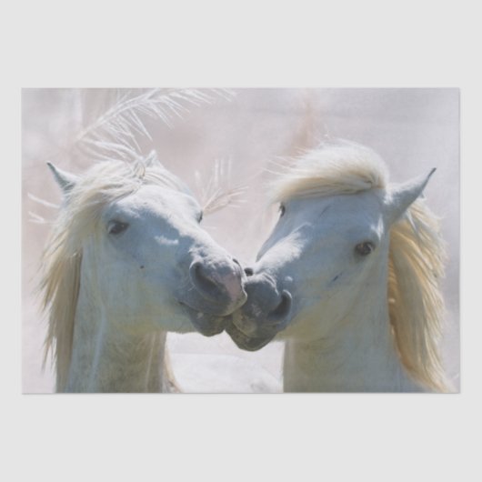 White Horses Best Friends Decoupage Tissuepapier (Voorkant)