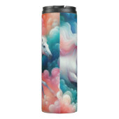 White Horses Flowing Manes Cloudscape Thermosbeker (Achterkant)