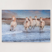 White Horses Galloping on Beach | Natuur Legpuzzel (Horizontaal)