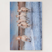 White Horses Galloping on Beach | Natuur Legpuzzel (Verticaal)