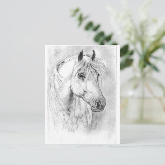 White Horses head Briefkaart (Staand voorkant)