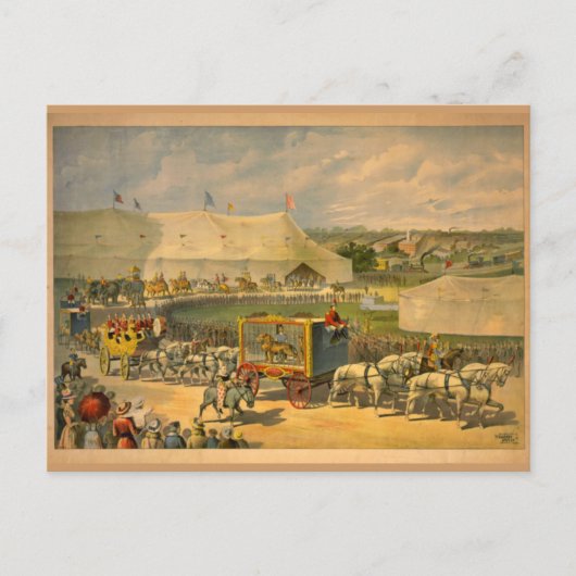 White Horses Parade Circus Poster Briefkaart (Voorkant)