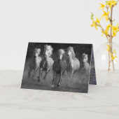 White Horses Run Horse Wenskaart Kaart (Gele Bloem)