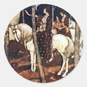 White Horses Small Sticker