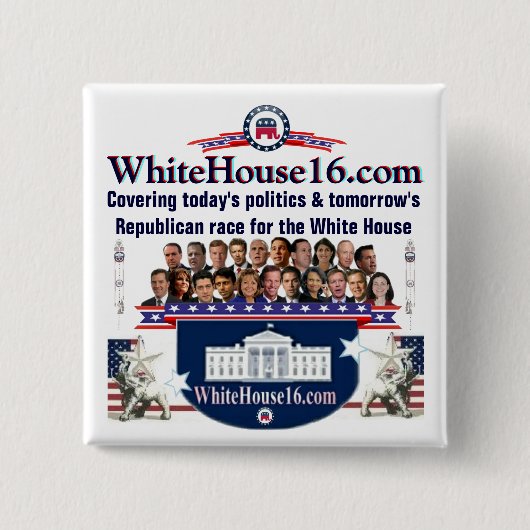 White House 2016 Republican Candidate Pin Vierkante Button 5,1 Cm (Voorkant)