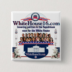 White House 2016 Republican Candidate Pin Vierkante Button 5,1 Cm