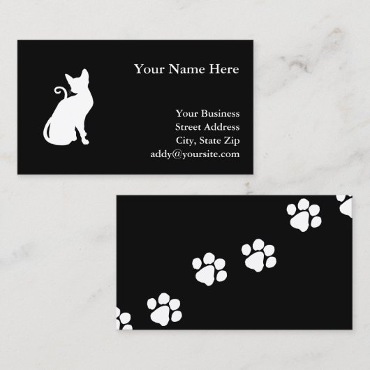 White House Cat Visitekaartje (Voorkant / Achterkant)