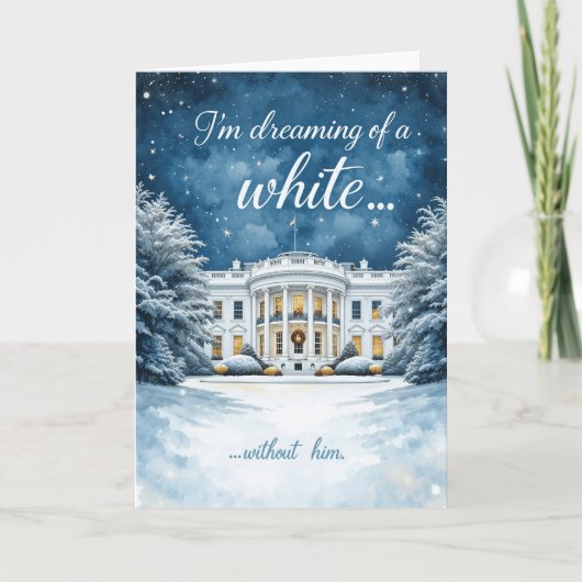 White House Christmas Card, Funny Anti-Trump Feestdagen Kaart (Voorkant)