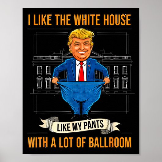 White House Like My Pants Ballroom Funny Litical M Poster (Voorkant)
