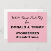 White House Pink Slip for Trump Resistance Briefkaart (Voorkant / Achterkant)