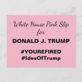 White House Pink Slip for Trump Resistance Briefkaart