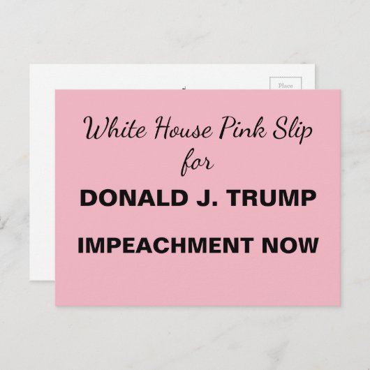 White House Pink Slip for Trump Resistance Briefkaart (Voorkant / Achterkant)