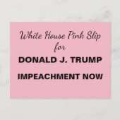 White House Pink Slip for Trump Resistance Briefkaart (Voorkant)