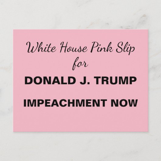White House Pink Slip for Trump Resistance Briefkaart (Voorkant)