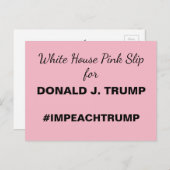 White House Pink Slip for Trump Resistance Briefkaart (Voorkant / Achterkant)