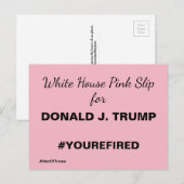 White House Pink Slip for Trump Resistance Briefkaart (Voorkant / Achterkant)