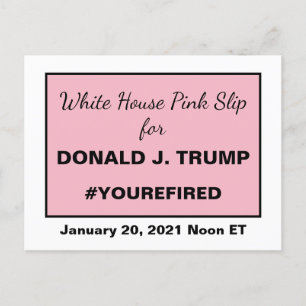 White House Pink Slip for Trump Resistance Lijst Briefkaart