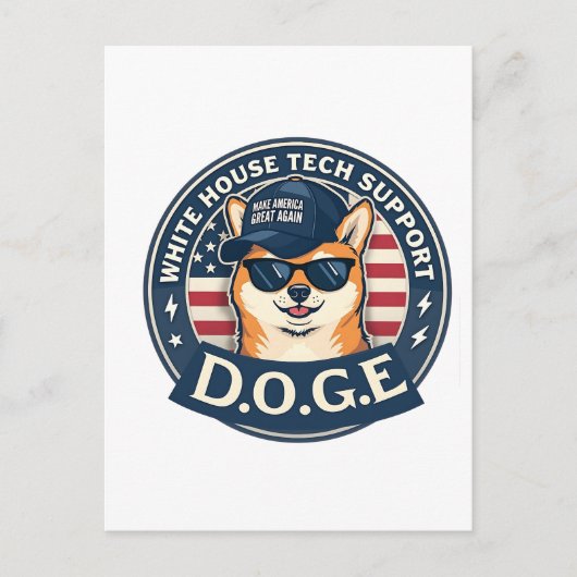 White House Tech Support Doge Feestdagenkaart (Voorkant)